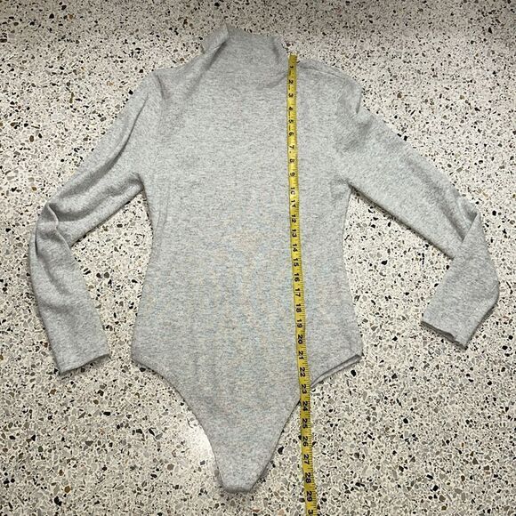 MNG grey gray sweater open chest cut out bodysuit small s sexy - Picture 5 of 6